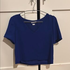 Women's Blue V-Neck Top